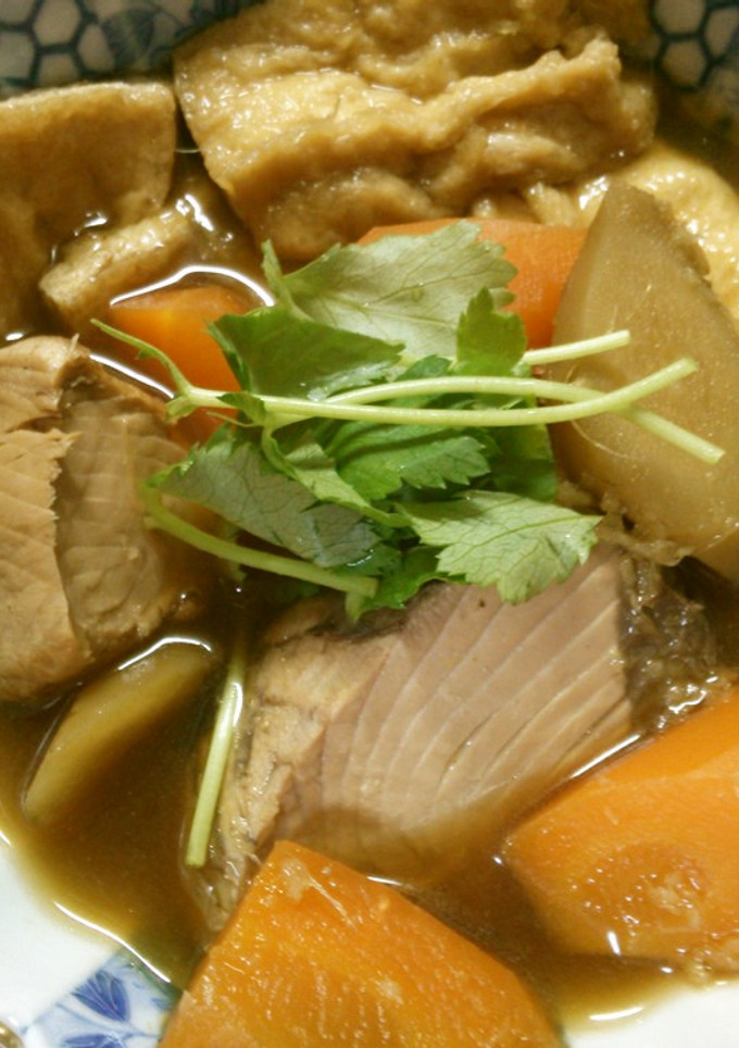 簡単！　和食　かつおと油揚げ　根菜の煮物-レシピのメイン写真