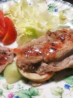 筍と豚肩ロースのステーキ 梅味噌がけ-レシピのメイン写真