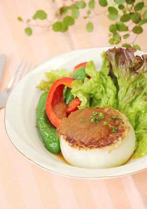 新玉ねぎを全部楽しむハンバーグ♡-レシピのメイン写真