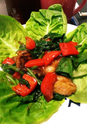 鶏肉とほうれん草の甘辛炒め-レシピのメイン写真
