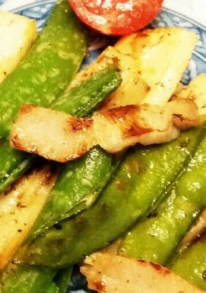 スナップえんどうと焼豚のマヨこしょう炒め-レシピのメイン写真