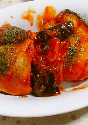 簡単ズボラな鶏と茄子のトマト煮♡-レシピのメイン写真