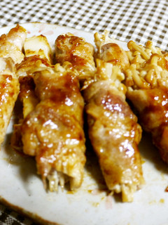 豚肉でえのき&長芋巻き~焼肉のタレで~-レシピのメイン写真