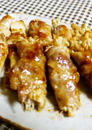 豚肉でえのき&長芋巻き~焼肉のタレで~-レシピのメイン写真