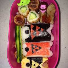 รูปของ こいのぼり キャラ弁 簡単♡