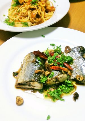 ■さんまを頂くためのペペロンチーノ■-レシピのメイン写真