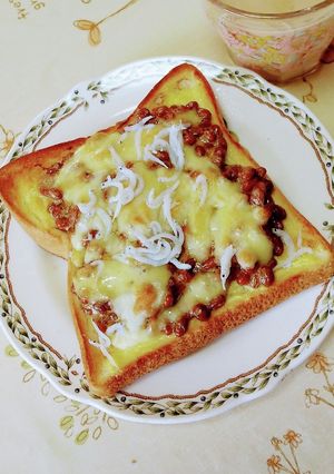 納豆としらすのトースト-レシピのメイン写真