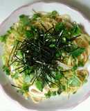 薬味たっぷり　いか明太子パスタ