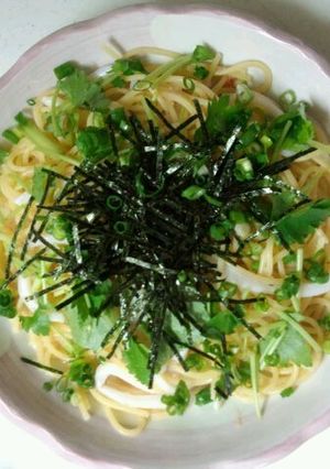 薬味たっぷり　いか明太子パスタ-レシピのメイン写真