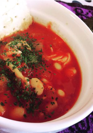 美容に☆簡単大豆とササミのトマト煮♪-レシピのメイン写真
