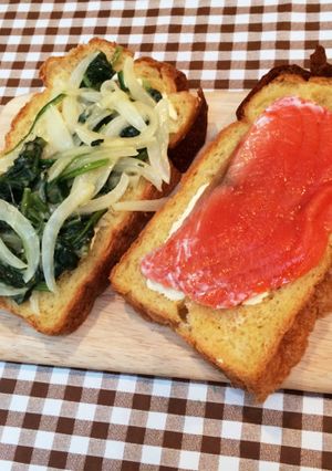 サーモン&ほうれん草のオープンサンド☆-レシピのメイン写真