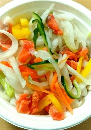サーモンと野菜のレモンドレッシングマリネ-レシピのメイン写真