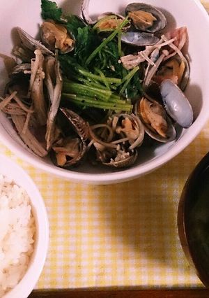 きのこたっぷりあさり蒸し-レシピのメイン写真