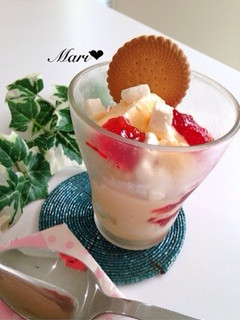 ストロベリーチーズビスケット×アイス♥︎-レシピのメイン写真