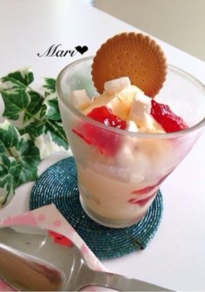 ストロベリーチーズビスケット×アイス♥︎-レシピのメイン写真