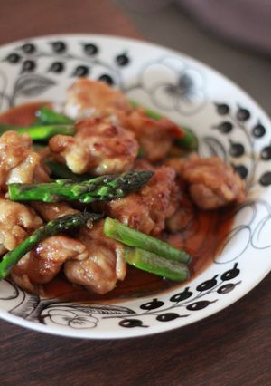 鶏もも肉とアスパラの照り焼き♡-レシピのメイン写真