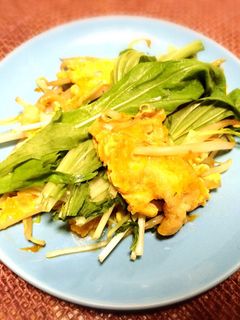 あともう1品!モヤシと水菜の卵とじ-レシピのメイン写真
