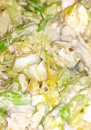 貧乏人の晩餐・キャベツと舞茸クリーム煮-レシピのメイン写真