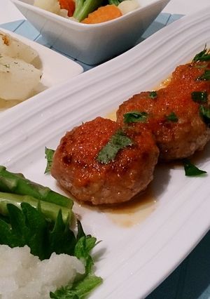 人参ドレッシングでハンバーグ-レシピのメイン写真