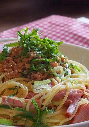 夏は。和風な納豆パスタ-レシピのメイン写真