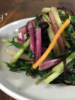彩り綺麗!ご飯に合う!赤茎水菜の浅漬け-レシピのメイン写真