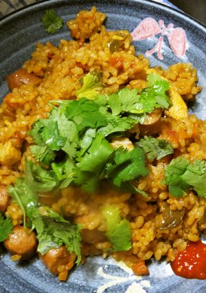 発芽玄米のジャンバラヤ風ピラフ☆炊飯器で-レシピのメイン写真