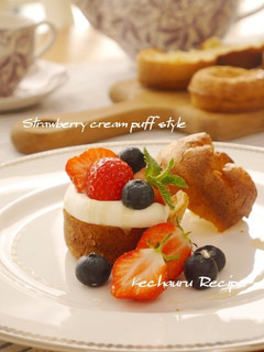 ポップオーバー☆ショートケーキ風-レシピのメイン写真