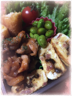 お弁当に♡梅と海苔の佃煮の卵焼き♡-レシピのメイン写真