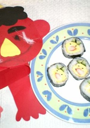 節分に!切ったら鬼?が出てくる巻き寿司♪-レシピのメイン写真