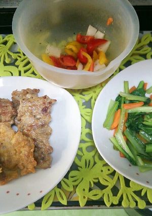 豚こま肉でピカタ～野菜付け合わせ～-レシピのメイン写真