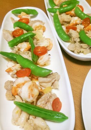 ■鶏のせせりとエビの塩ソテー■-レシピのメイン写真