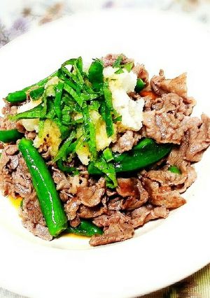 旦那も絶賛！さっぱり簡単牛肉しし唐ポン酢-レシピのメイン写真