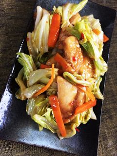 鶏むね肉の回鍋肉風!オイスター味噌炒め-レシピのメイン写真
