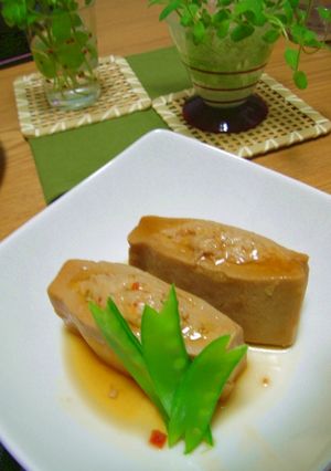 おだしがじゅわ～と！肉詰め高野豆腐の煮物-レシピのメイン写真