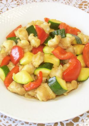 鶏なんこつと夏野菜のオイスター炒め-レシピのメイン写真