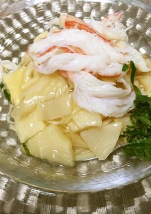筍とカニの冷製ジュレパスタ-レシピのメイン写真