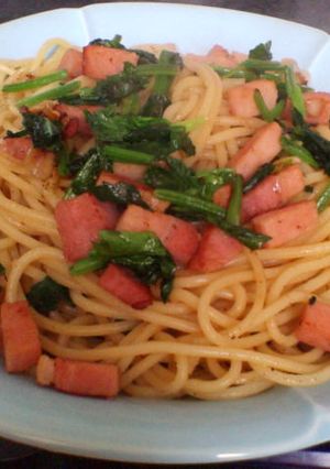 ハム✿ホウレンソウ✿ニンニク風味パスタ-レシピのメイン写真
