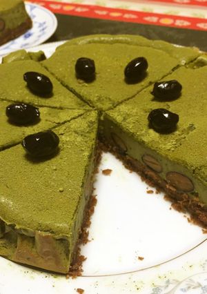 ほろ苦リッチ☆抹茶と黒豆のチーズタルト-レシピのメイン写真
