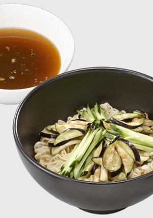 ピリ辛みそダレの冷やし茄子つけ麺-レシピのメイン写真