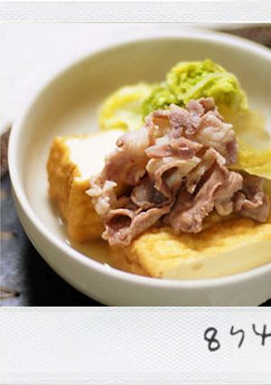 京都のお味・厚揚げと豚肉の煮物（白菜も）-レシピのメイン写真