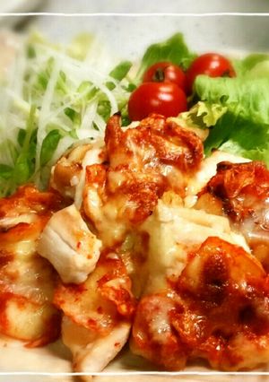 むね肉でも柔らか♪チキンキムチーズ焼き-レシピのメイン写真