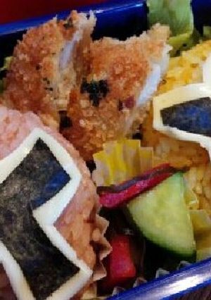 アカニンジャー　キニンジャー　キャラ弁-レシピのメイン写真