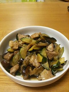 豚肉とズッキーニとなすの生姜炒め-レシピのメイン写真