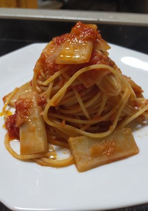 うどとツナのトマトパスタ-レシピのメイン写真