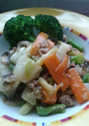 美味!! 生姜がポイントのひき肉八宝菜-レシピのメイン写真