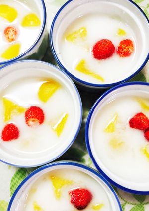 黄桃缶ミルクゼリー♪お弁当デザート-レシピのメイン写真