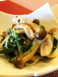簡単ささっと☆しめじと水菜の胡麻和え-レシピのメイン写真