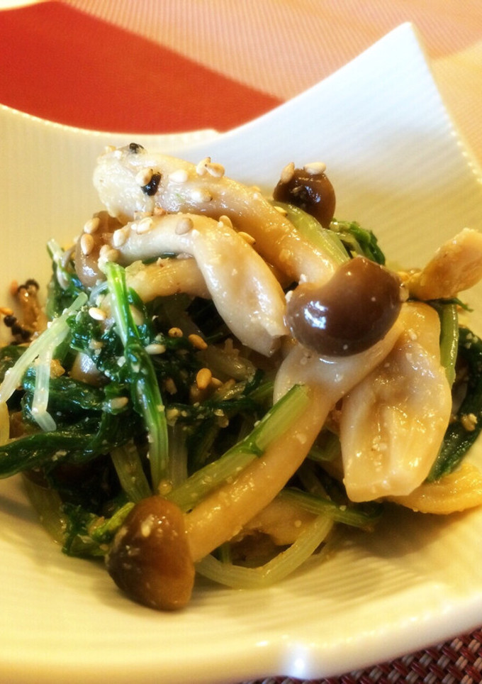 簡単ささっと☆しめじと水菜の胡麻和え-レシピのメイン写真