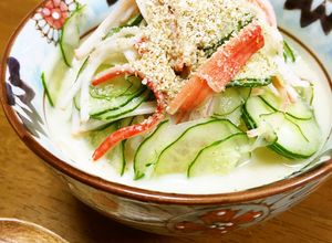 胡瓜とカニカマの甘くて冷たいスープご飯-レシピのメイン写真