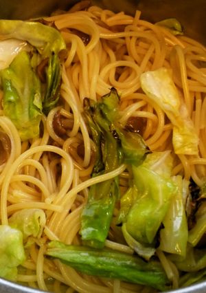 春キャベツとなめこのだしスープパスタ-レシピのメイン写真